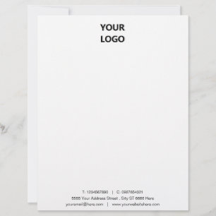 Custom Business Name Info Letterhead with Logo