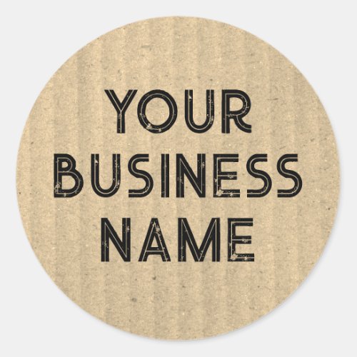 Custom Business Name Kraft Paper Recycled  Classic Classic Round Sticker
