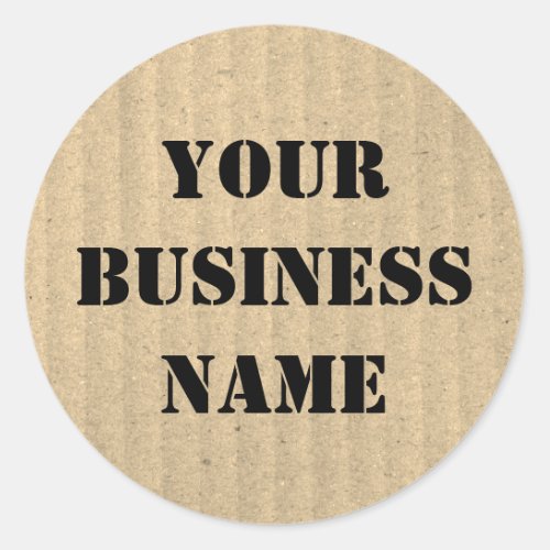 Custom Business Name Kraft Paper Recycled  Classic Round Sticker