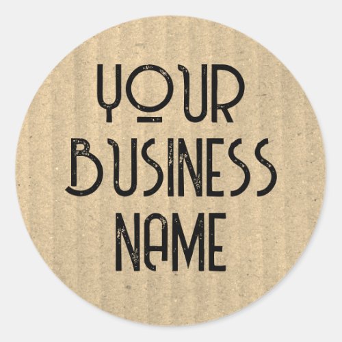 Custom Business Name Kraft Paper Recycled  Classic Round Sticker