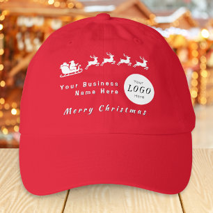 Custom Business Name Logo Merry Christmas Festive Hat