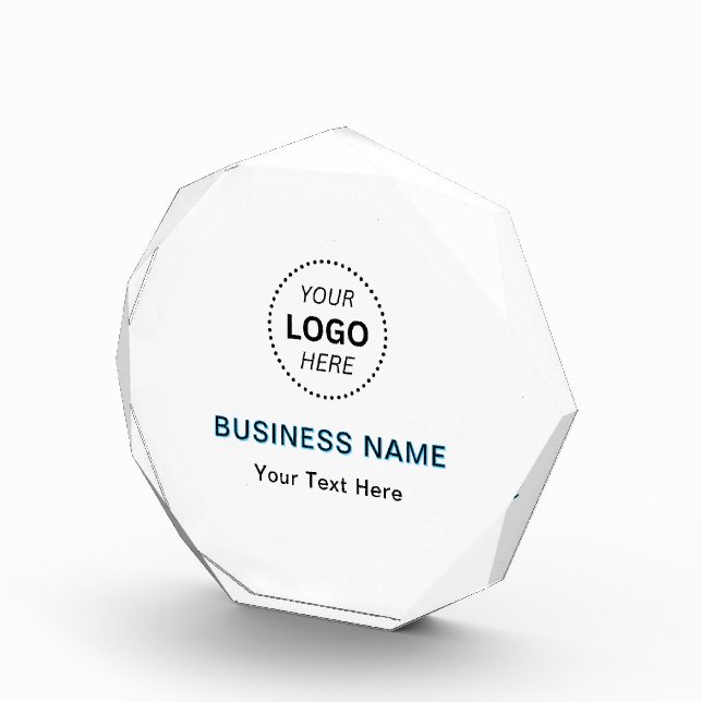 Custom Business Name & Logo Text Here  Acrylic Award (Right)