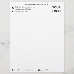 Custom Business Name Logo Text Info Letterhead