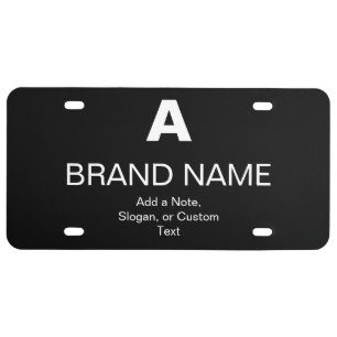 Custom Business Name Monogram Additional Text License Plate