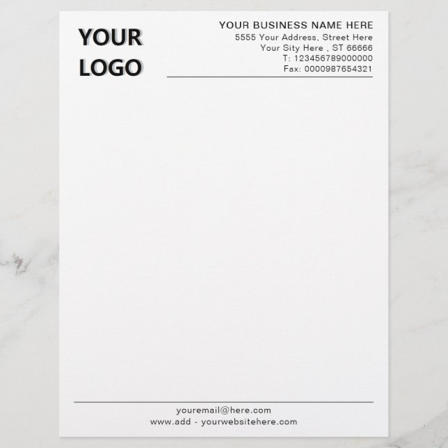 Custom Business Name Office Letterhead and Logo (Front)