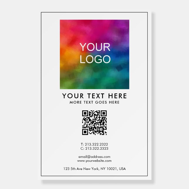 Custom Business Name Text Logo Simple Template Foam Board (Front)