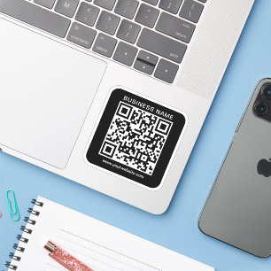 Custom Business Name Url QR Code Template Small Sticker