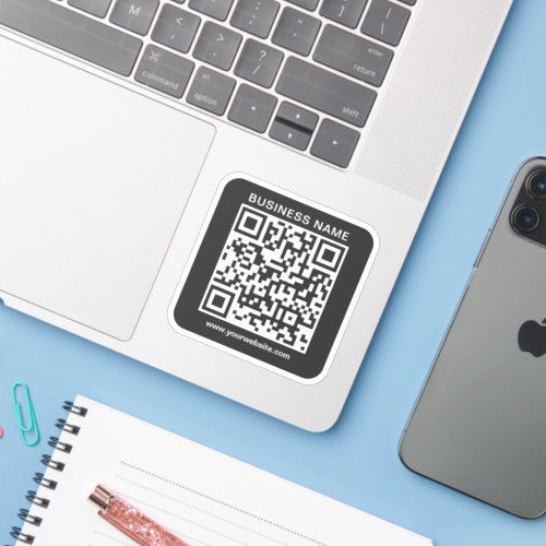 Custom Business Name Url QR Code Template Small Sticker