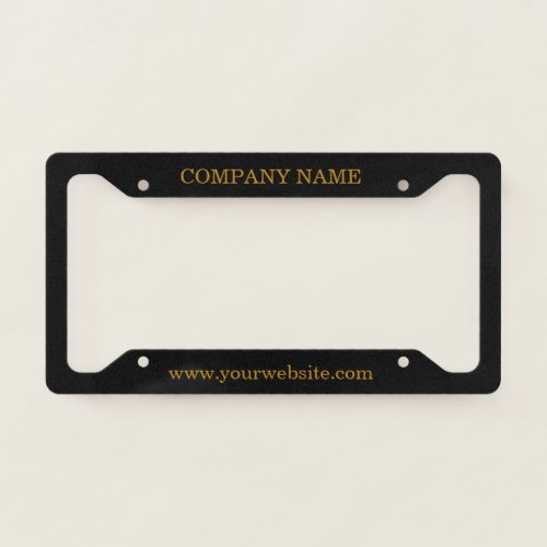 Custom Business Name Website Gold Script License Plate Frame