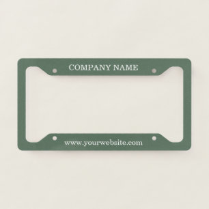 Custom Business Name Website Sage Green License Plate Frame