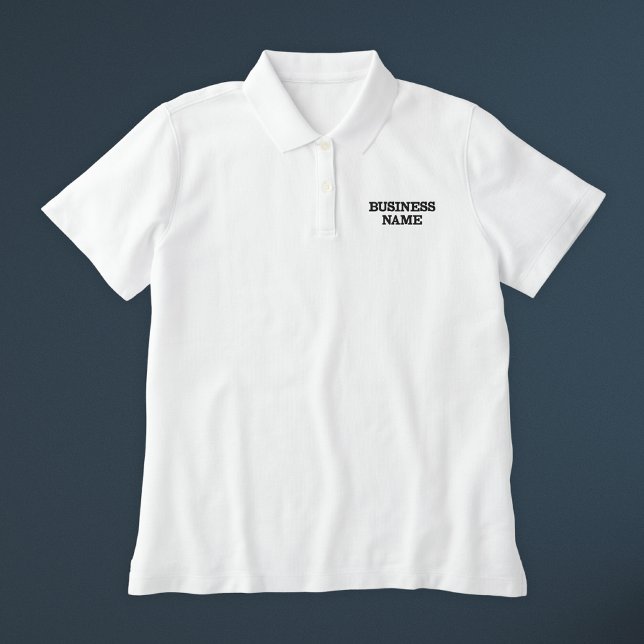 Custom Business Name White Women's Embroidered Polo Shirt (Custom Business Name White Women's Embroidered Polo Shirt
)