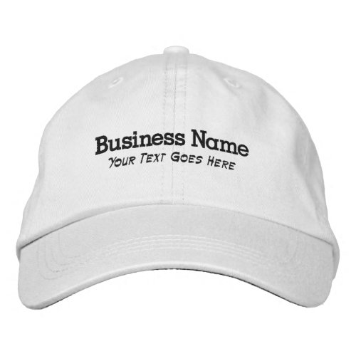 Custom Business Name with Slogan Text White Hats