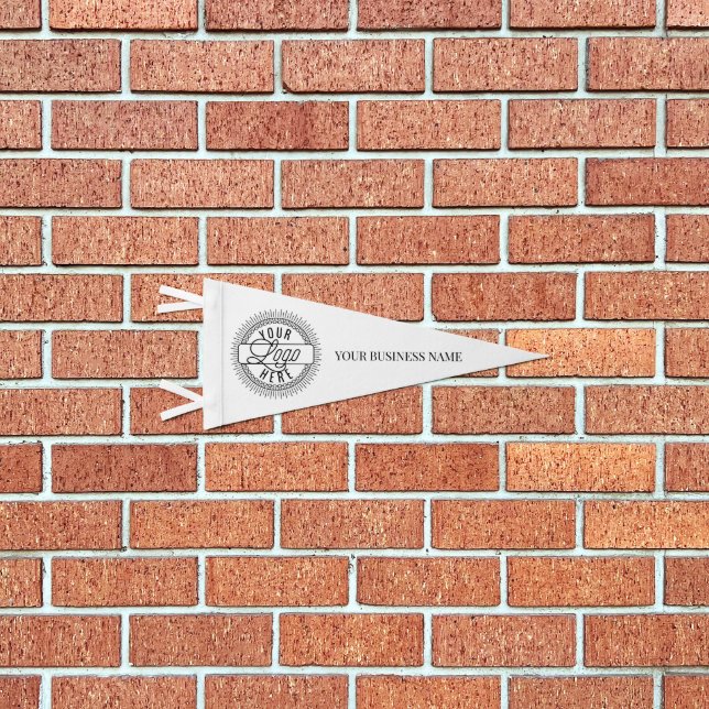 Custom Business Name & Your Logo Pennant Flag (Front)