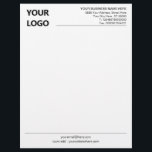 Custom Business Office Letterhead with Logo<br><div class="desc">Custom Simple Black and White Business Office Letterhead with Logo - Add Your Logo - Image / Business Name - Company / Address - Contact Information - Resize and move or remove and add elements / image with customization tool.</div>