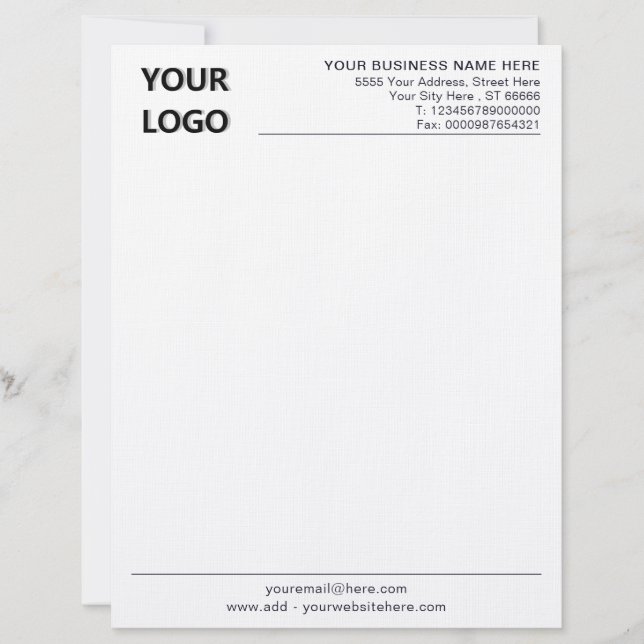 Custom Business Office Letterhead with Logo  (Front)