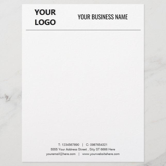 Custom Business Office Letterhead with Logo (Front)