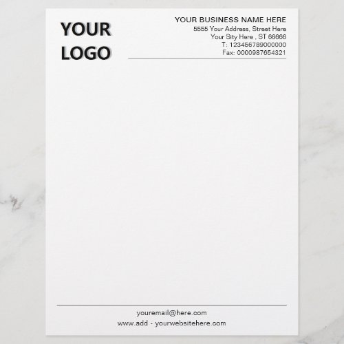 Custom Business Office Letterhead with Your Logo