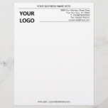 Custom Business Office Letterhead with Your Logo<br><div class="desc">Custom Simple Black and White Business Office Letterhead with Logo - Add Your Logo - Image / Business Name - Company / Address - Contact Information - Resize and move or remove and add elements / image with customization tool.</div>