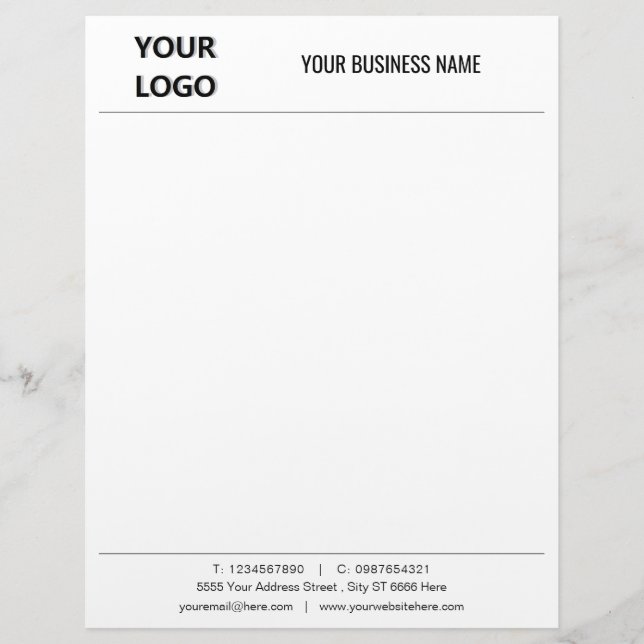 Custom Business Office Letterhead - Your Logo (Front)