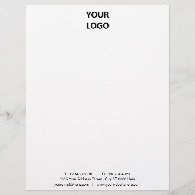 Custom Business Office Modern Letterhead with Logo (Front)