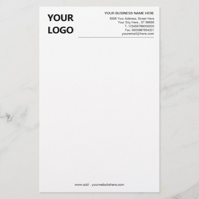 Custom Business Office Stationery Paper Example (Front)