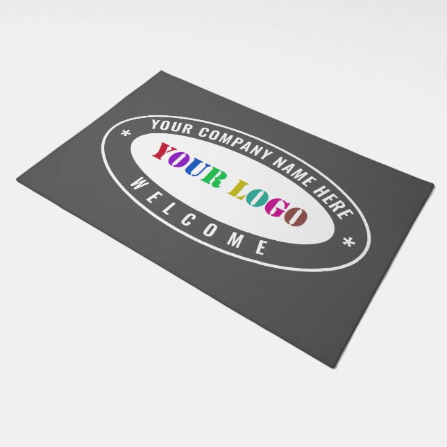 Custom Business Office Welcome Doormat Example (Angled)