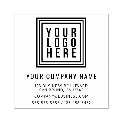 Custom Business or Company Logo Return Address Rubber Stamp