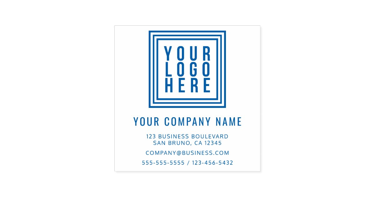 Custom Business Or Company Logo Return Address Self Inking Stamp Zazzle Com