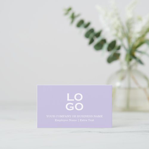 Custom Business or Company Logo  Title Lavender Business Card