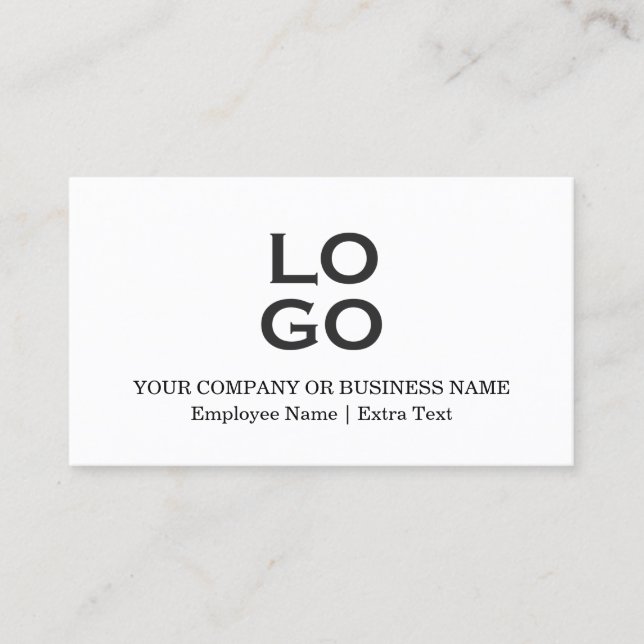 Custom Business or Company Logo & Title on White Card (Front)