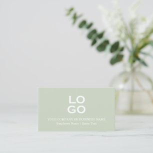 Custom Business or Company Logo & Title Sage Green Business Card