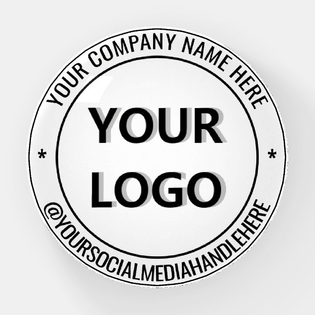Custom Business Paperweight Your Logo Name Text (Front)
