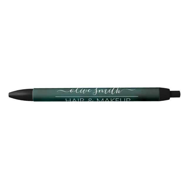 Custom Business Pen – Emerald Watercolor Monogram  (Front)