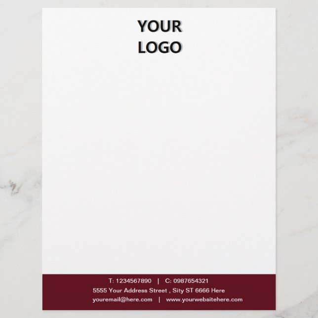 Custom Business Personalized Letterhead Template (Front)
