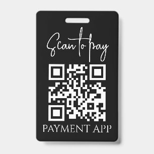 Custom Business Personalized Payment QR codes Badge