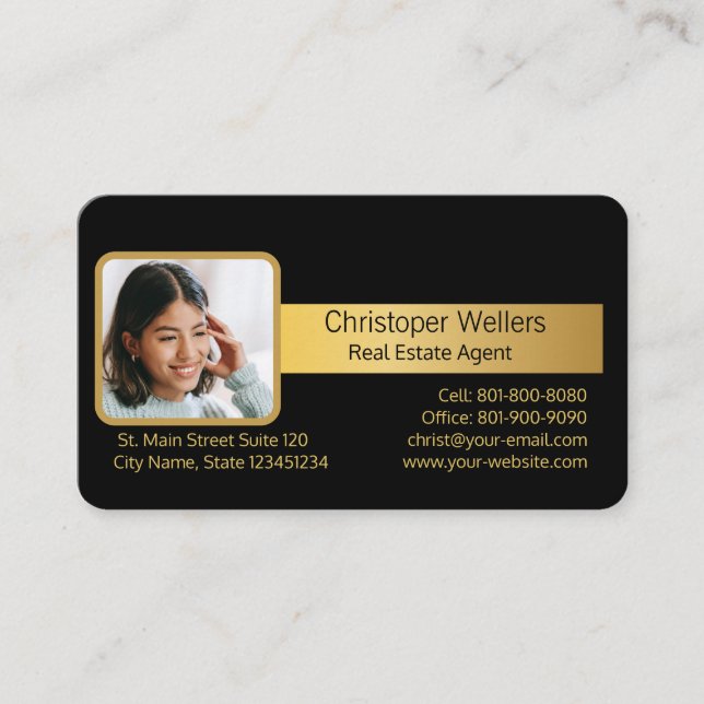 Custom Business Photo | Real Estate Business Card (Front)