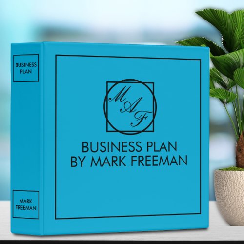 Custom Business Plan Blue 3 Ring Binder