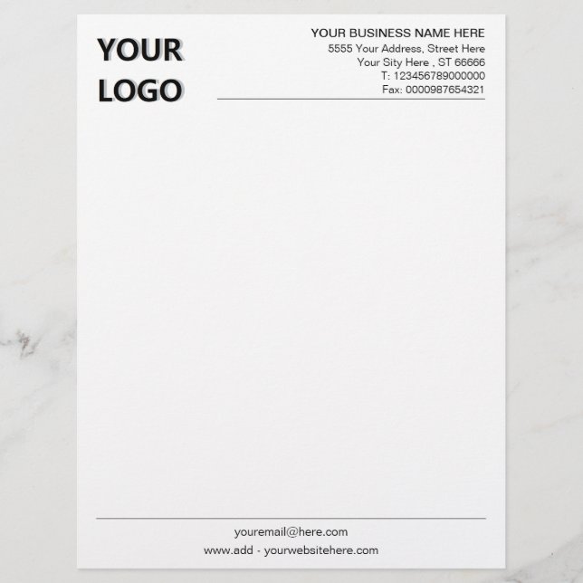 Custom Business Professional Letterhead with Logo (Front)