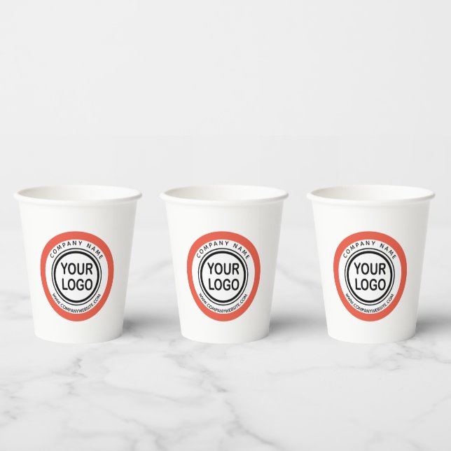 Custom Business Promo Logo Branded  Paper Cups (Multi)