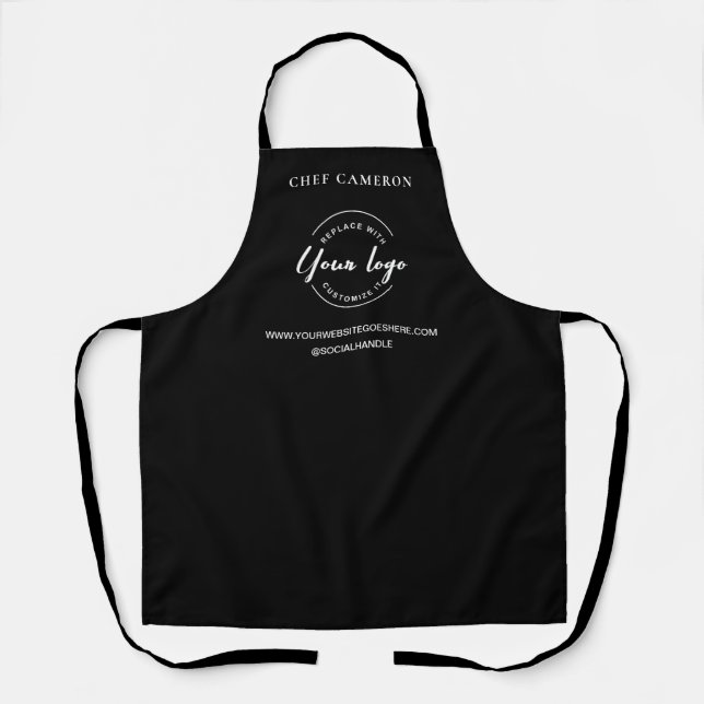 Custom Business Promotion Personalized White Logo  Apron (Front)