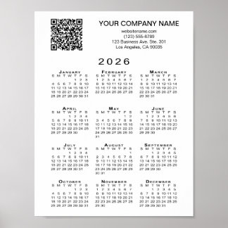 Custom Business QR Code 2026 Calendar Poster