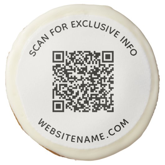 Custom Business QR Code and Text Sugar Cookie (Front)