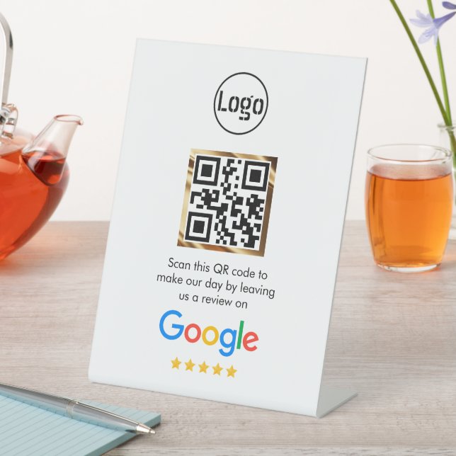 Custom Business QR Code Google Review  Pedestal Si Pedestal Sign (In SItu)