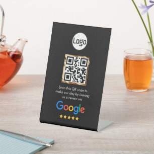 Custom Business QR Code Google Review Pedestal Si Sign