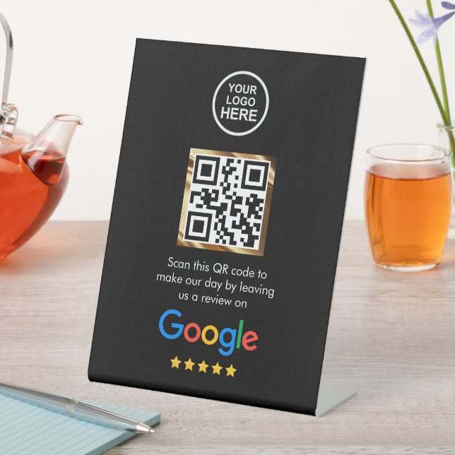 Custom Business QR Code Google Review  Pedestal Si Sign (In SItu)