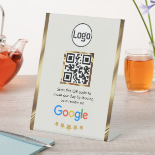 Custom Business QR Code Google Review Pedestal Sign