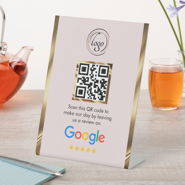 Custom Business QR Code Google Review  Pedestal Sign (In SItu)