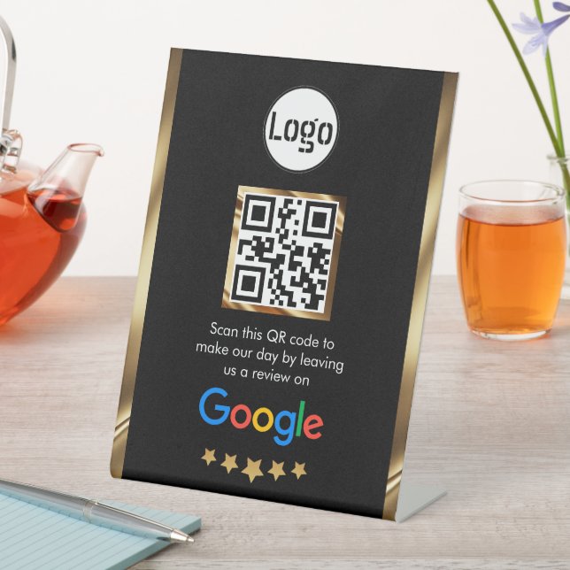 Custom Business QR Code Google Review  Pedestal Sign (In SItu)