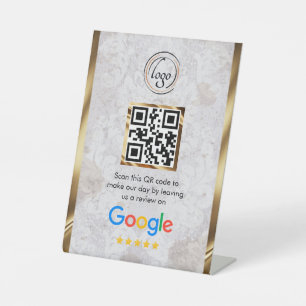 Custom Business QR Code Google Review  Pedestal Sign