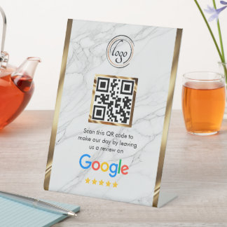 Custom Business QR Code Google Review Pedestal Sign